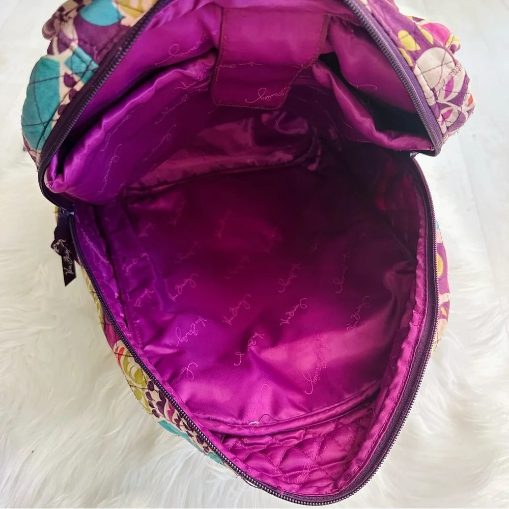Vera Bradley Back To School Paisley Floral Backpack with Wristlet Purse